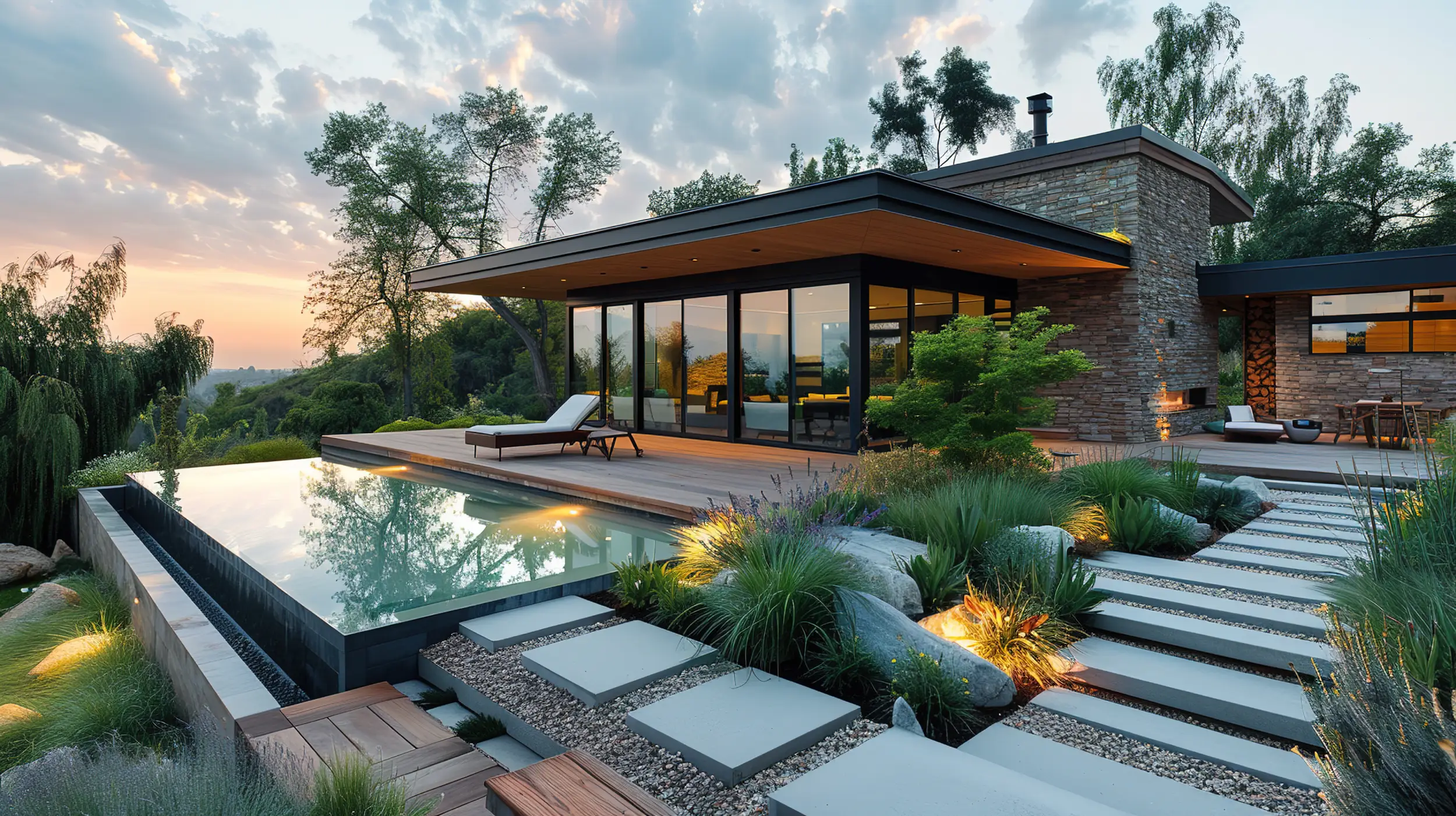 luxury landscape design services for South Delhi homes by Aakriti Studio